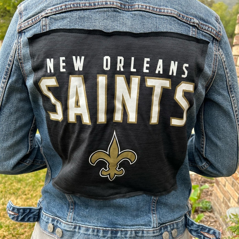 New Orleans Saints NFL Football Jean Jacket Denim Jacket Size XS X-small